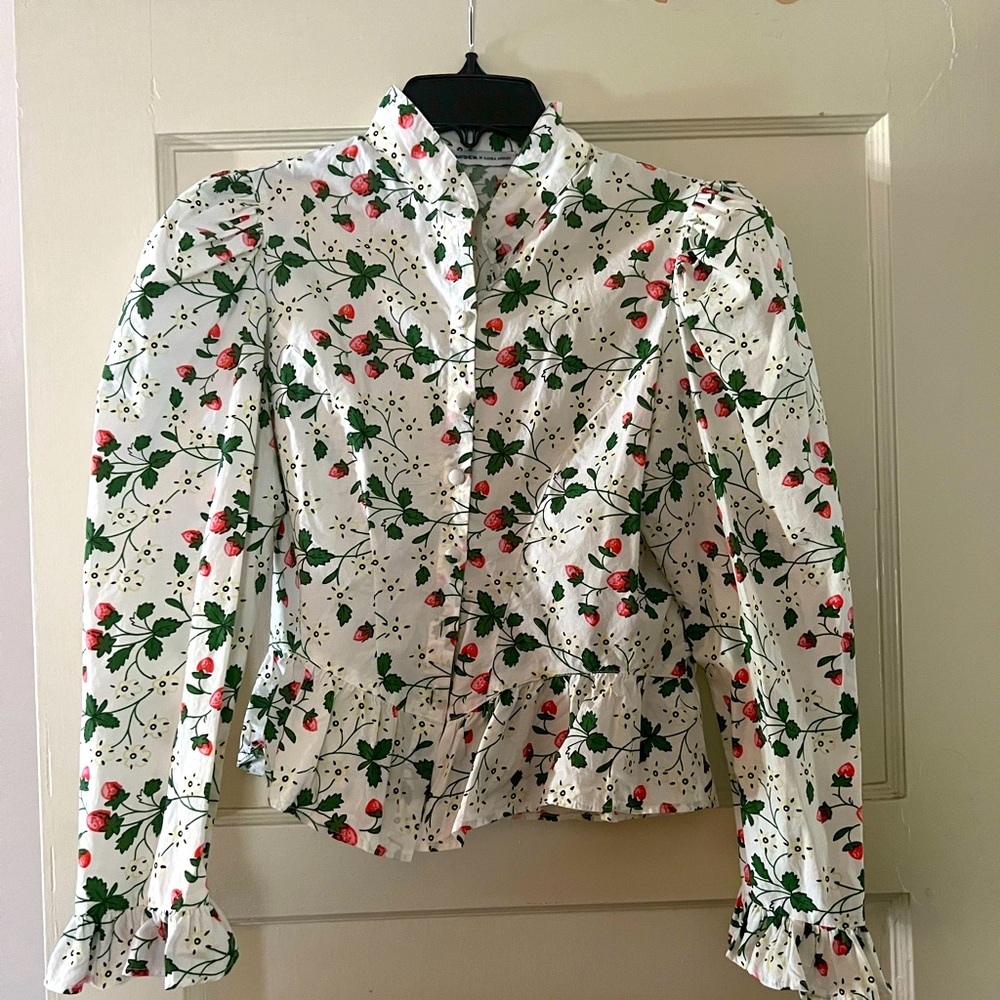 Batsheva x Laura Ashley strawberry field blouse size 6 🍓